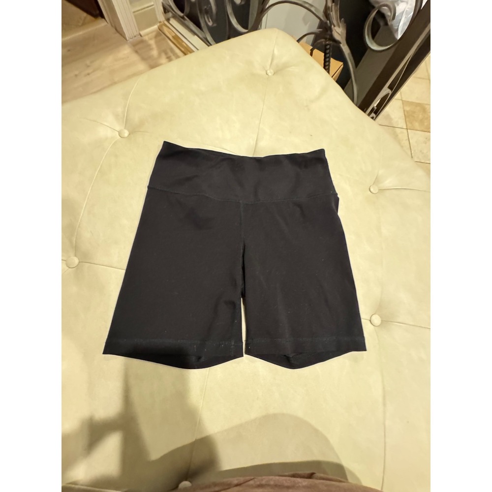 Yoga by Gaiam Womens Black High Waisted Biker Shorts Size Medium Activewear